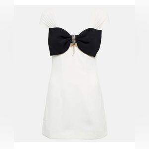 Self Portrait Bow Embellished Crepe Mini Dress